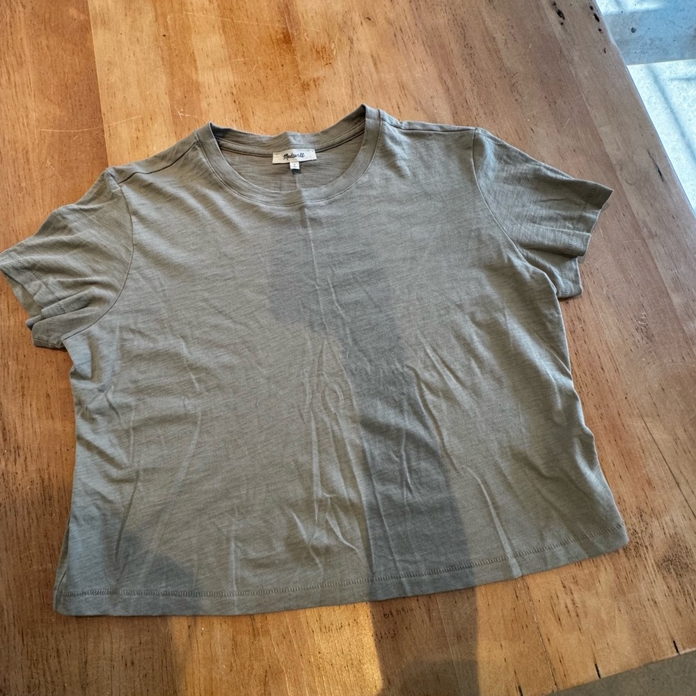 Madewell the easy crop crewneck tea